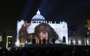 Light show on St Peter's basilic - profanation